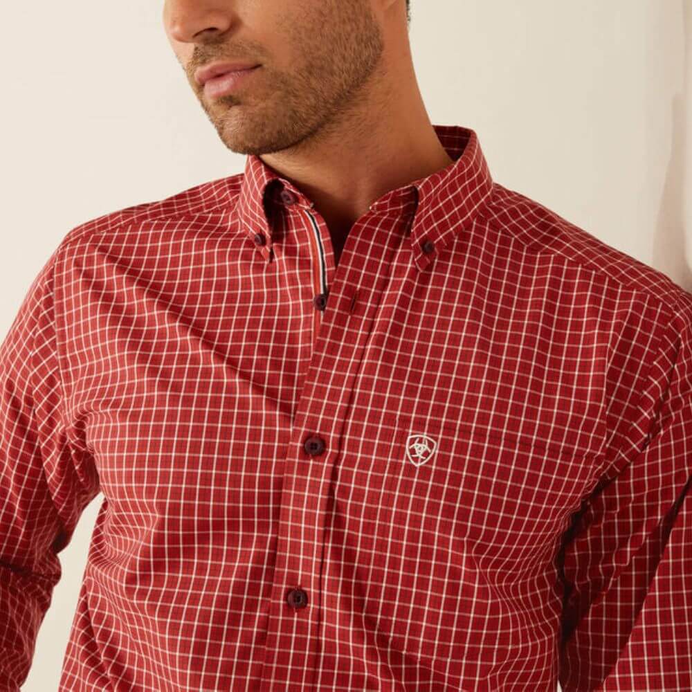 Ariat Mens Pro Series Carlton Fitted Shirt Red