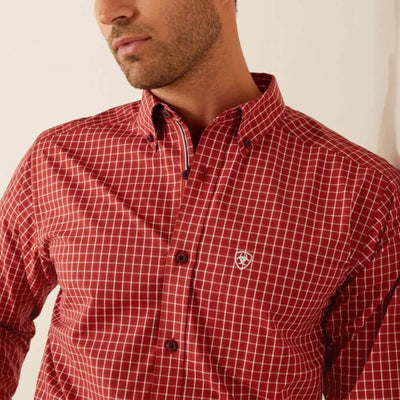 Ariat Mens Pro Series Carlton Fitted Shirt Red