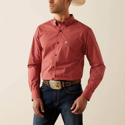Ariat Mens Pro Series Carlton Fitted Shirt Red