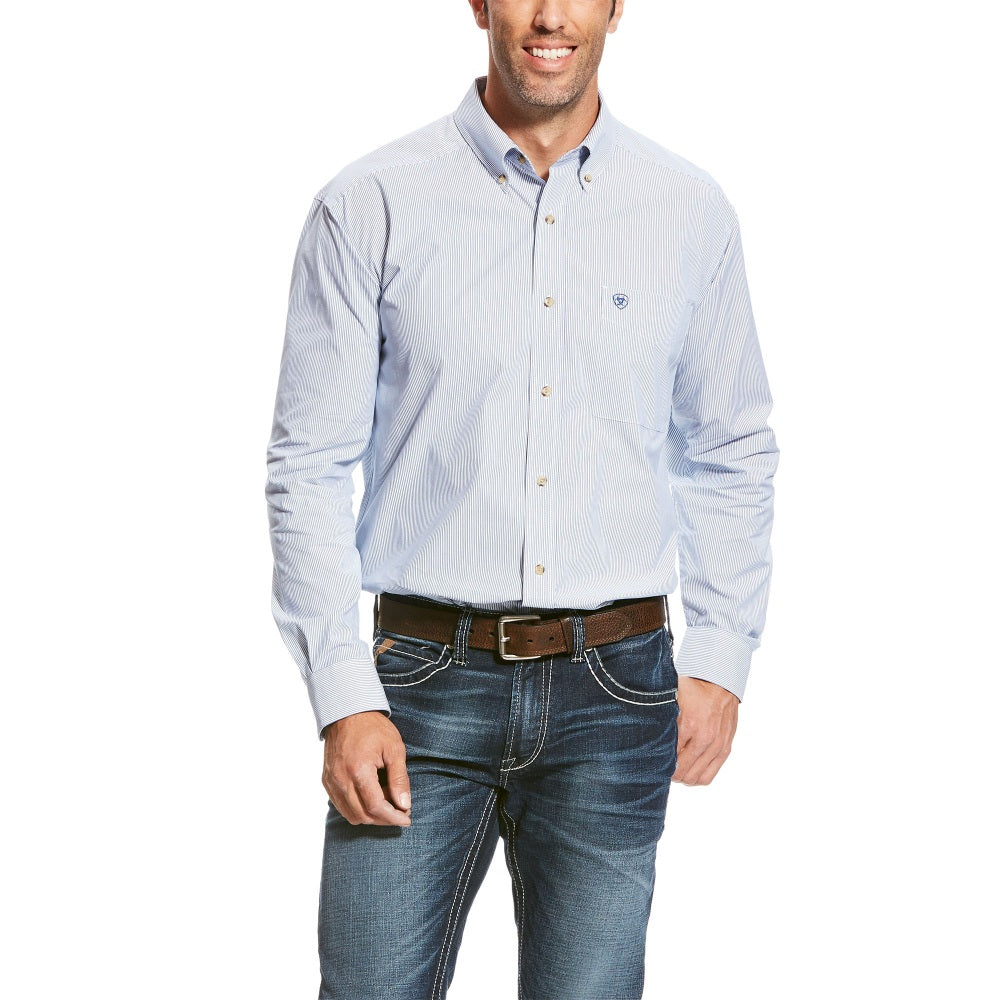 Ariat Mens Pro Series Dayne Mini Stripe Shirt True blue - 10023597