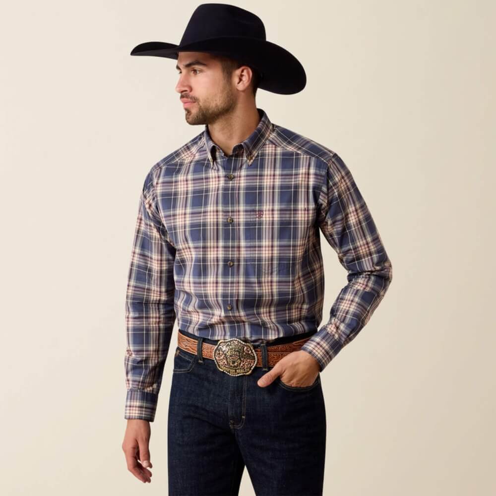 Ariat Mens Pro Series Jaren Classic Fit Shirt Oceana Medium Plaid - 10079257