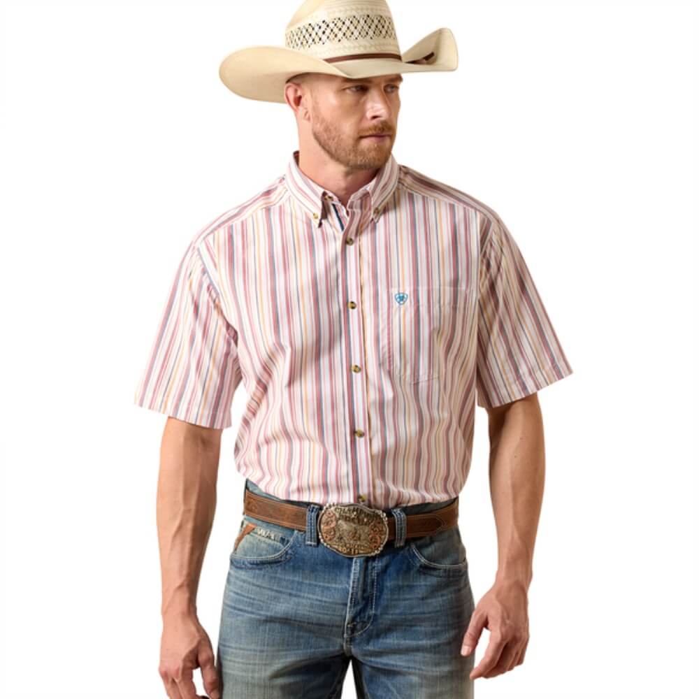 Ariat Mens Pro Series Neil Shirt Key Blue Stripe - 10073597