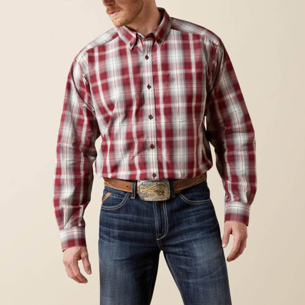Ariat Mens Pro Series Tillman Shirt Dark Red - 10065859