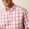 Ariat Mens Pro Series Tully Classic Fit Shirt Peach Plaid - 10071573