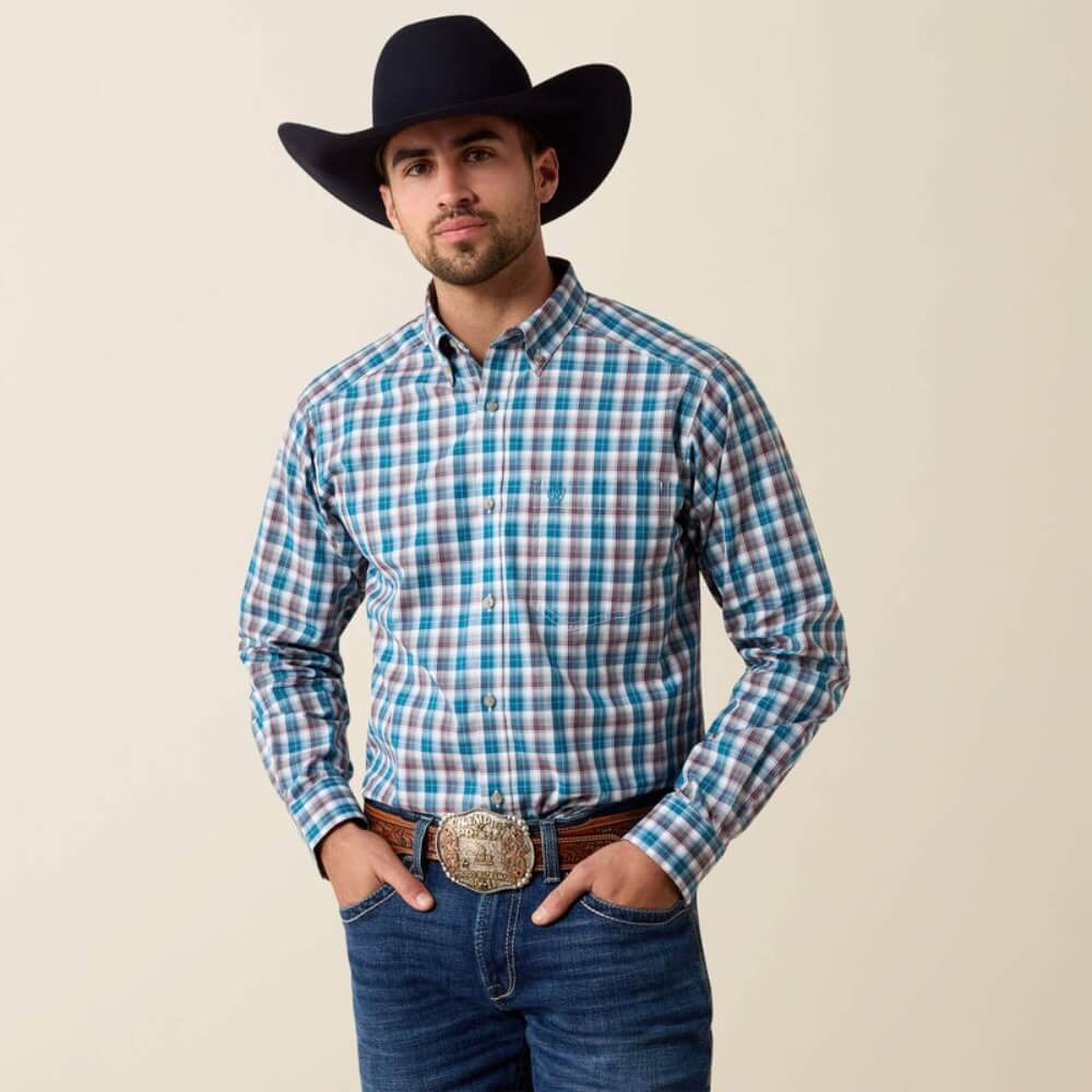 Ariat Mens Pro Series Walter Classic Fit Shirt Lyon Blue - 10079359