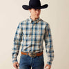 Ariat Mens Pro Series Wes Fitted Shirt Savannah Tan Medium Plaid - 10079432