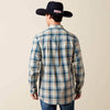 Ariat Mens Pro Series Wes Fitted Shirt Savannah Tan Medium Plaid - 10079432