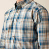 Ariat Mens Pro Series Wes Fitted Shirt Savannah Tan Medium Plaid - 10079432