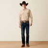 Ariat Mens Pro Series West Fitted Snap Shirt Beige - 10079582