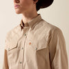 Ariat Mens Pro Series West Fitted Snap Shirt Beige - 10079582
