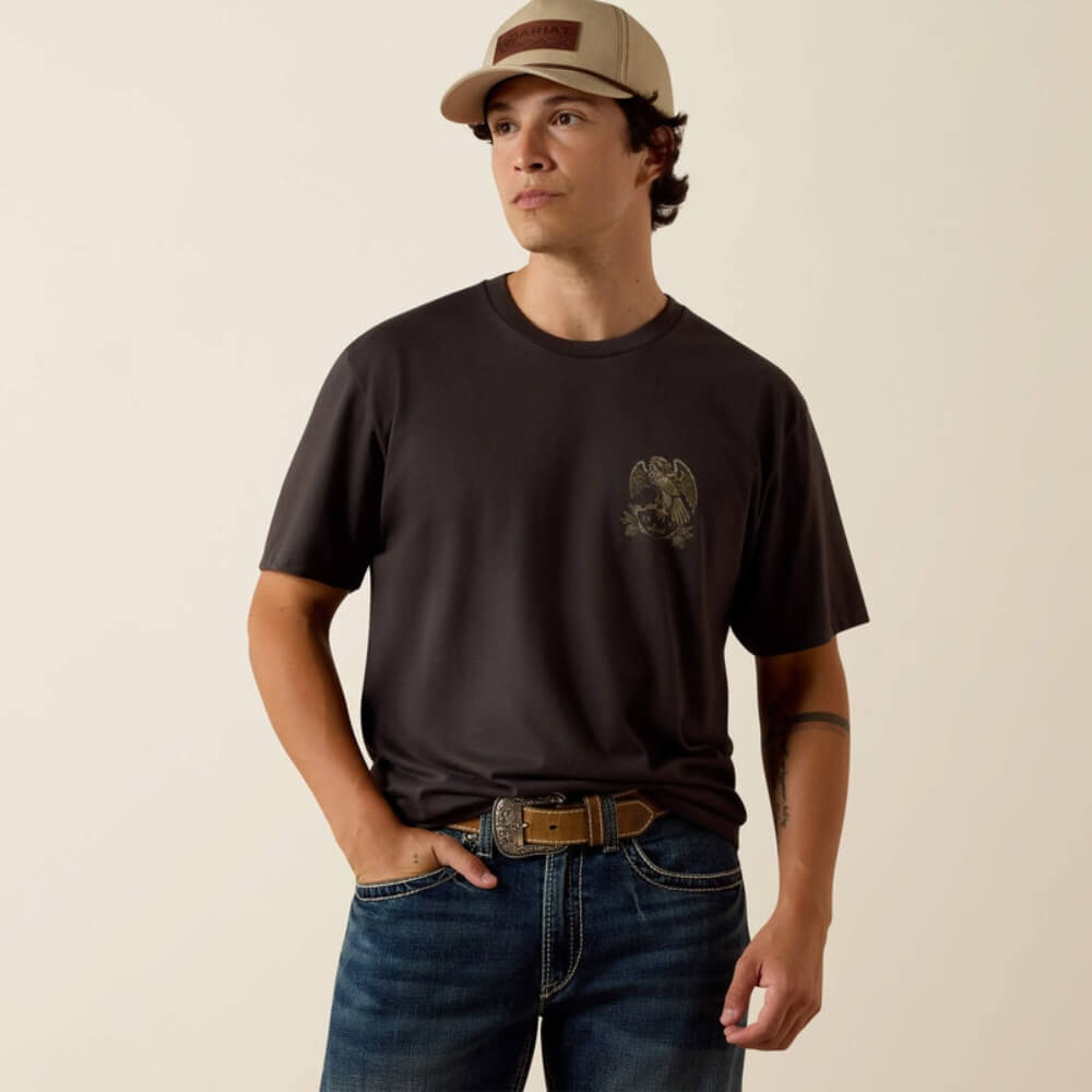 Ariat Mens Proudly Authentic Classic Fit T-Shirt Washed Black - 10073457