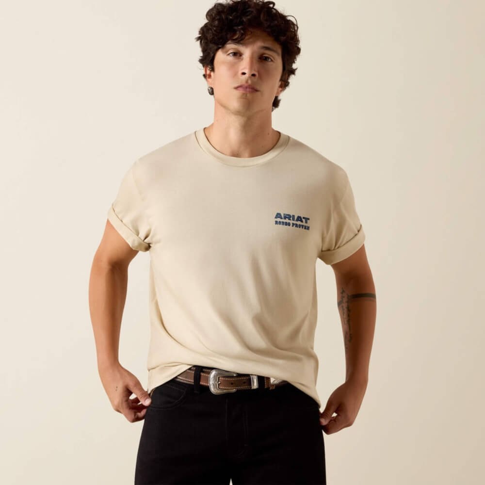 Ariat Mens Proven Stamp Classic Fit T-Shirt Natural - 10073416