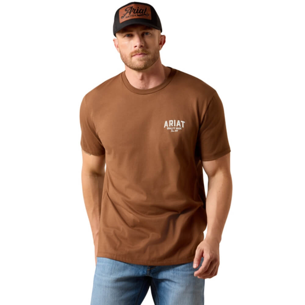Ariat Mens Quality Wooden Forty Eight T-Shirt Brown - 10073411