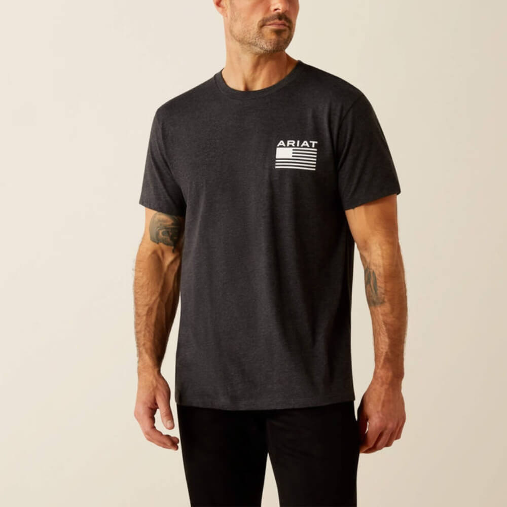 Ariat Mens RWB T-Shirt Charcoal Heather