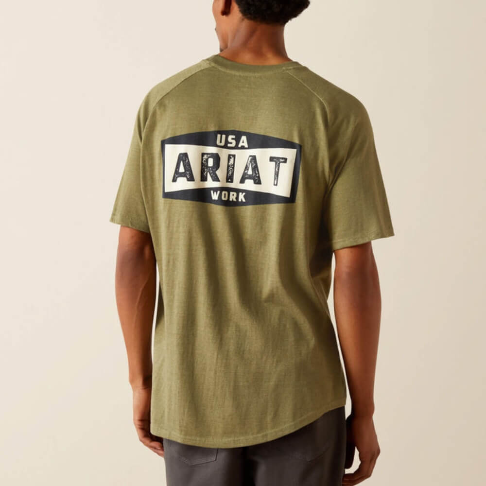 Ariat Mens Rebar Cotton Strong Badge T-Shirt