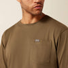 Ariat Mens Rebar Cotton Strong Hardhead T-Shirt Canteen - 10079864