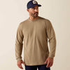 Ariat Mens Rebar Heat Fighter Label Long Sleeve T-Shirt Greige - 10071311