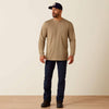 Ariat Mens Rebar Heat Fighter Label Long Sleeve T-Shirt Greige - 10071311