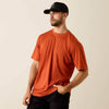 Ariat Mens Rebar Heat Fighter Textured Logo T-Shirt Burnt Brick - 10071312