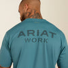 Ariat Mens Rebar Heat Fighter Textured Logo T-Shirt Hydro - 10071313