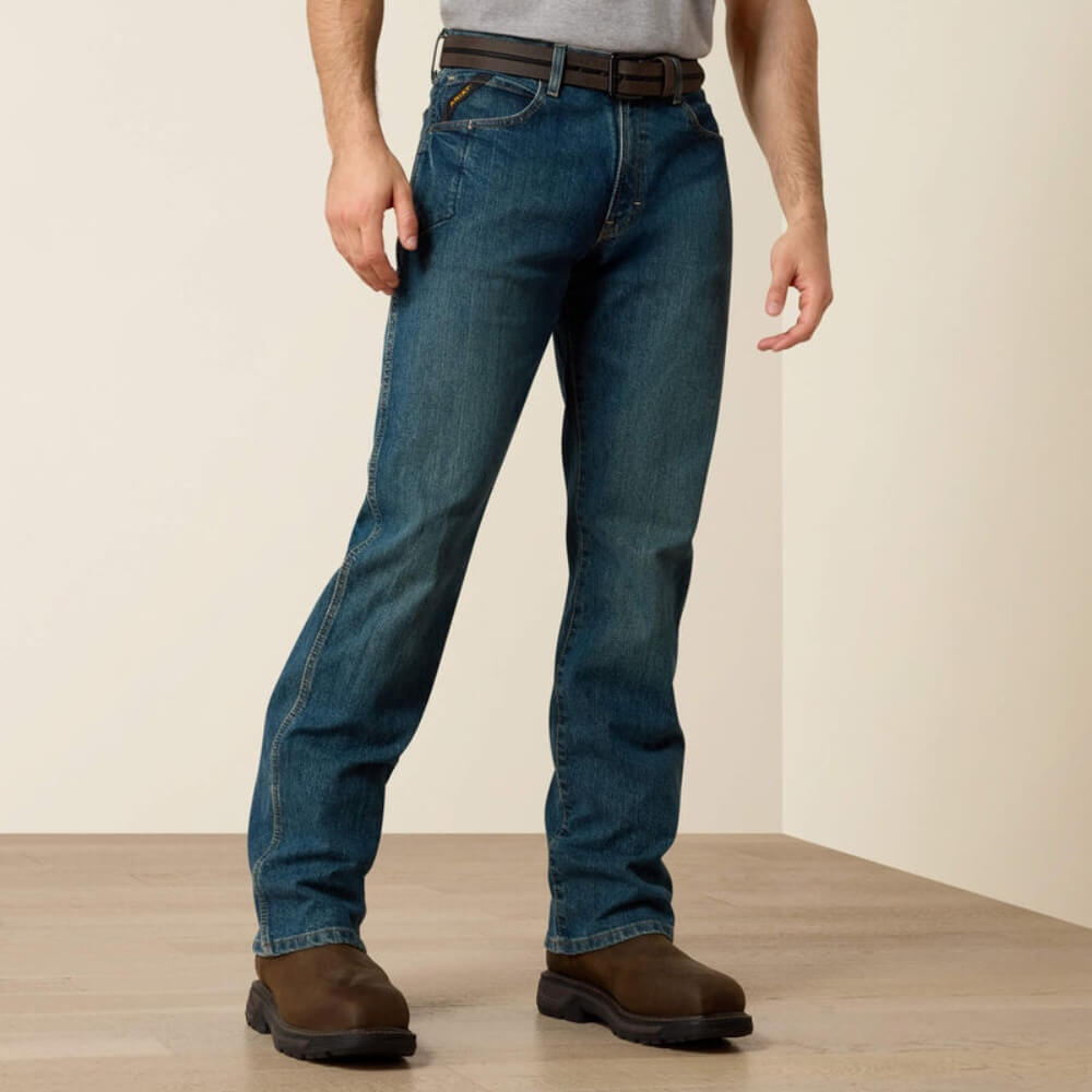 Ariat Mens Rebar M4 DuraStretch Basic Bootcut Jeans Carbine - 10016221
