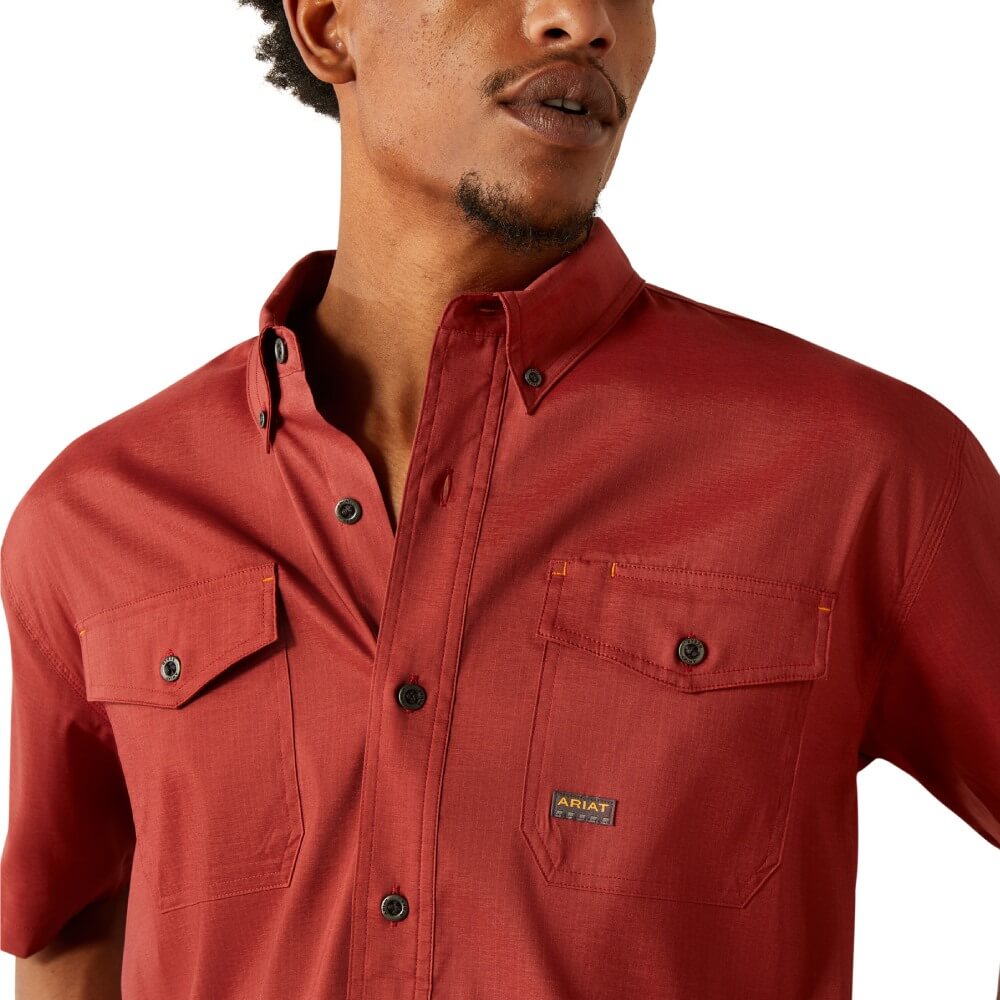 Ariat Mens Rebar Red Work Shirt