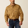Ariat Mens Rebar Twill Work Shirt Washed Khaki - 10052940