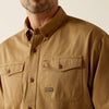 Ariat Mens Rebar Twill Work Shirt Washed Khaki - 10052940