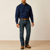 Ariat Mens Rebar Twill Work Shirt Washed Navy - 10052941