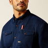 Ariat Mens Rebar Twill Work Shirt Washed Navy - 10052941