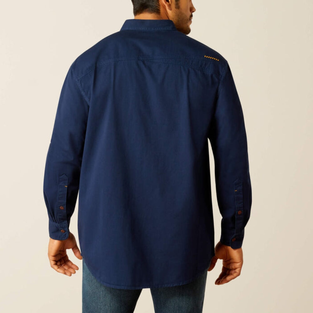 Ariat Mens Rebar Washed Twill Work Shirt