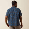 Ariat Mens Retro Camp Classic Fit Shirt Dark Denim Blue - 10071101