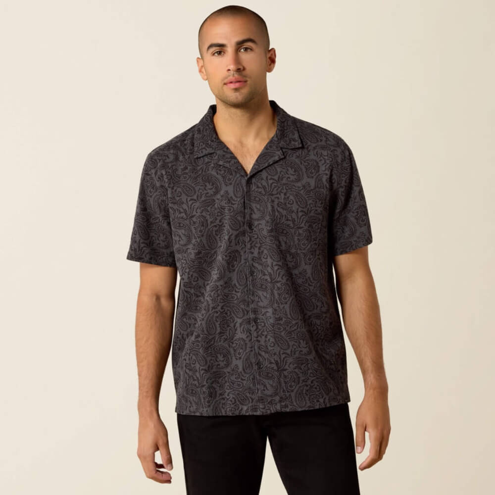 Ariat Mens Retro Camp Classic Fit Shirt Shale - 10071692