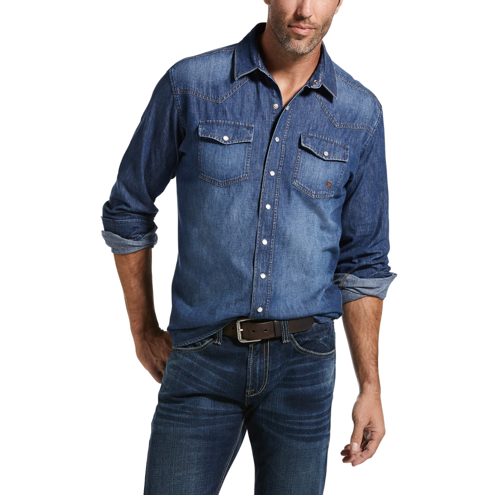 Ariat Mens Retro Fit Shirt Denim - 10033464