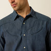 Ariat Mens Retro Harlan Fitted Snap Shirt Navy - 10071646