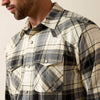 Ariat Mens Retro Harmon Fitted Snap Shirt Beluga Green Plaid - 10079577