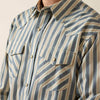 Ariat Mens Retro Hart Fitted Snap Shirt White Swan Stripe - 10073578