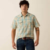 Ariat Mens Retro Hartman Fitted Snap Shirt Aquifer Plaid - 10073575