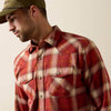 Ariat Mens Retro Hatford Fitted Snap Shirt Rosewood Plaid - 10079448