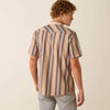 Ariat Mens Retro Haver Fitted Snap Shirt Copper Brown Stripe - 10071087