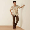 Ariat Mens Retro Hawthorne Fitted Snap Shirt Sandshell Stripe - 10073572