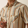 Ariat Mens Retro Hawthorne Fitted Snap Shirt Sandshell Stripe - 10073572