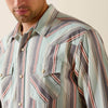 Ariat Mens Retro Hesperus Fitted Snap Shirt Aquifer Plaid - 10071089