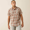 Ariat Mens Retro Hilliard Fitted Snap Shirt Light Brown Plaid - 10071595