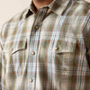 Ariat Mens Retro Holt Fitted Snap Shirt Four Leaf Clover Plaid - 10071643