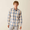 Ariat Mens Retro Horace Fitted Snap Shirt Sandshell Plaid - 10071619