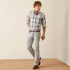 Ariat Mens Retro Horace Fitted Snap Shirt Sandshell Plaid - 10071619