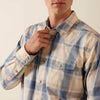 Ariat Mens Retro Horace Fitted Snap Shirt Sandshell Plaid - 10071619