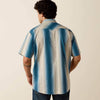 Ariat Mens Retro Hyland Fitted Snap Shirt Colonial Blue Stripe - 10073573