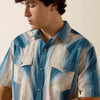 Ariat Mens Retro Hyland Fitted Snap Shirt Colonial Blue Stripe - 10073573